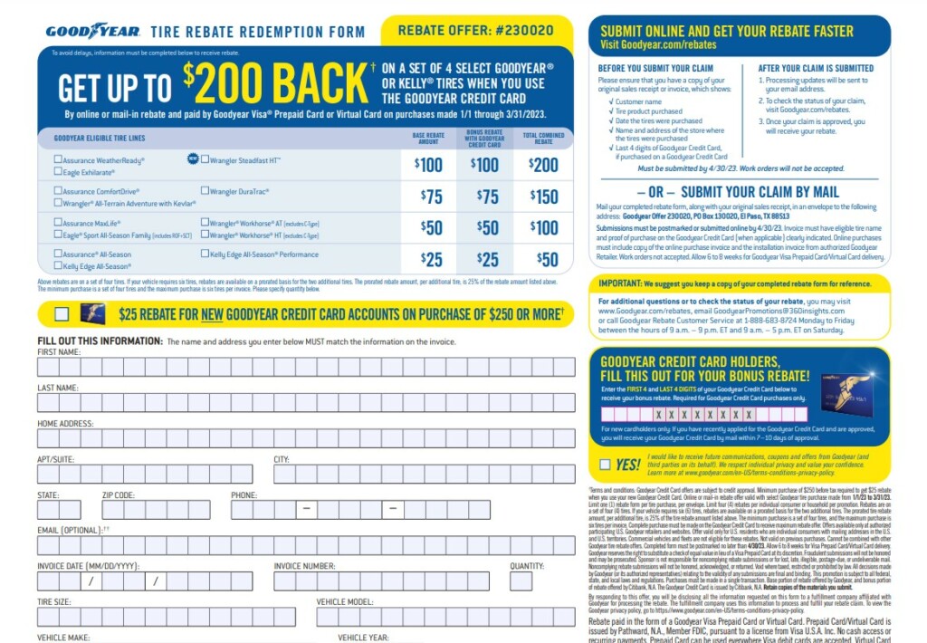 Goodyear Tire Rebate