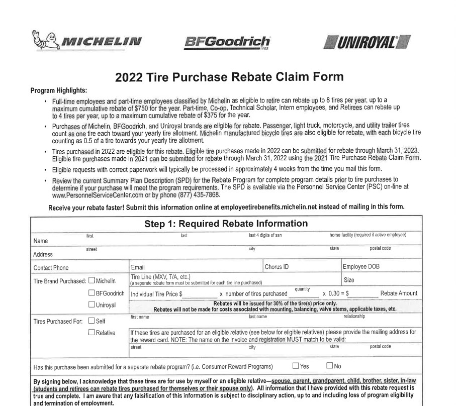 BF Tire Rebate 2023