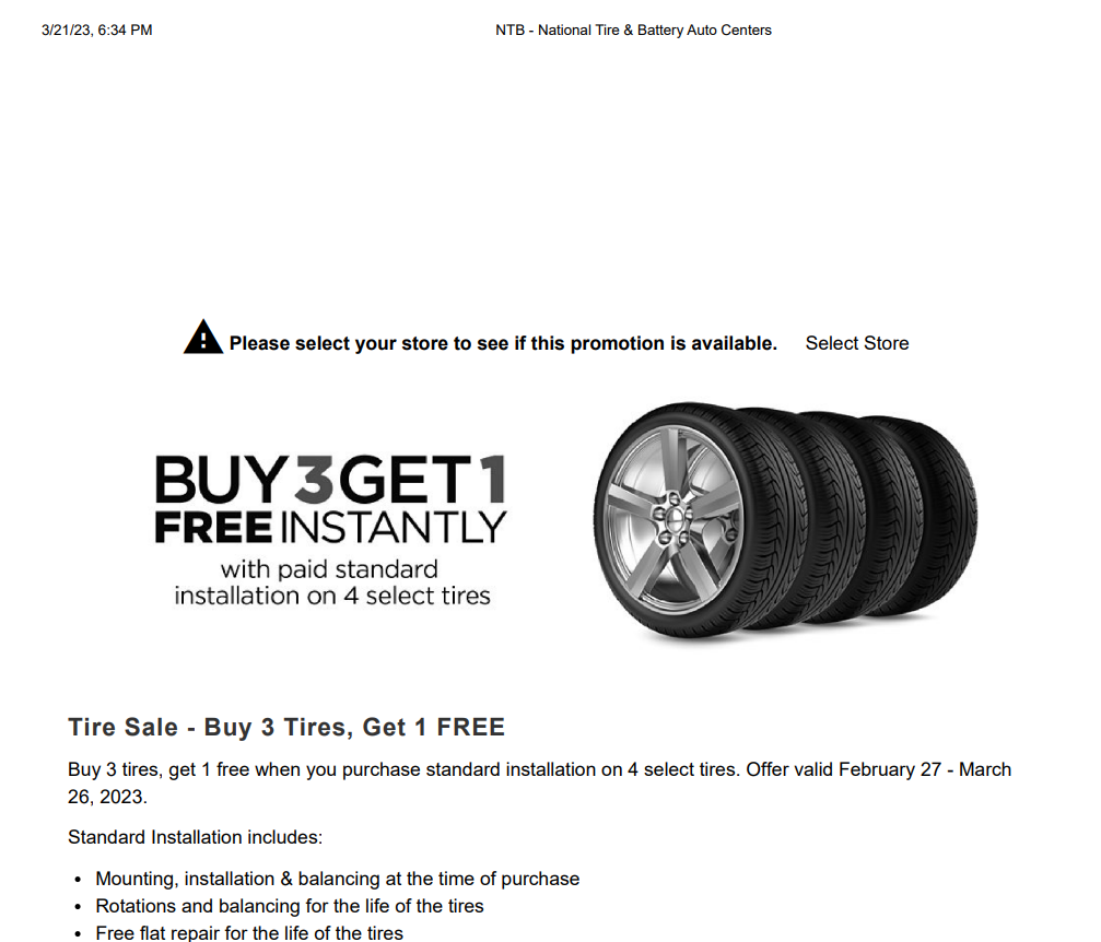 NTB Tire Rebate 2024 NTB Tire Rebate 2023