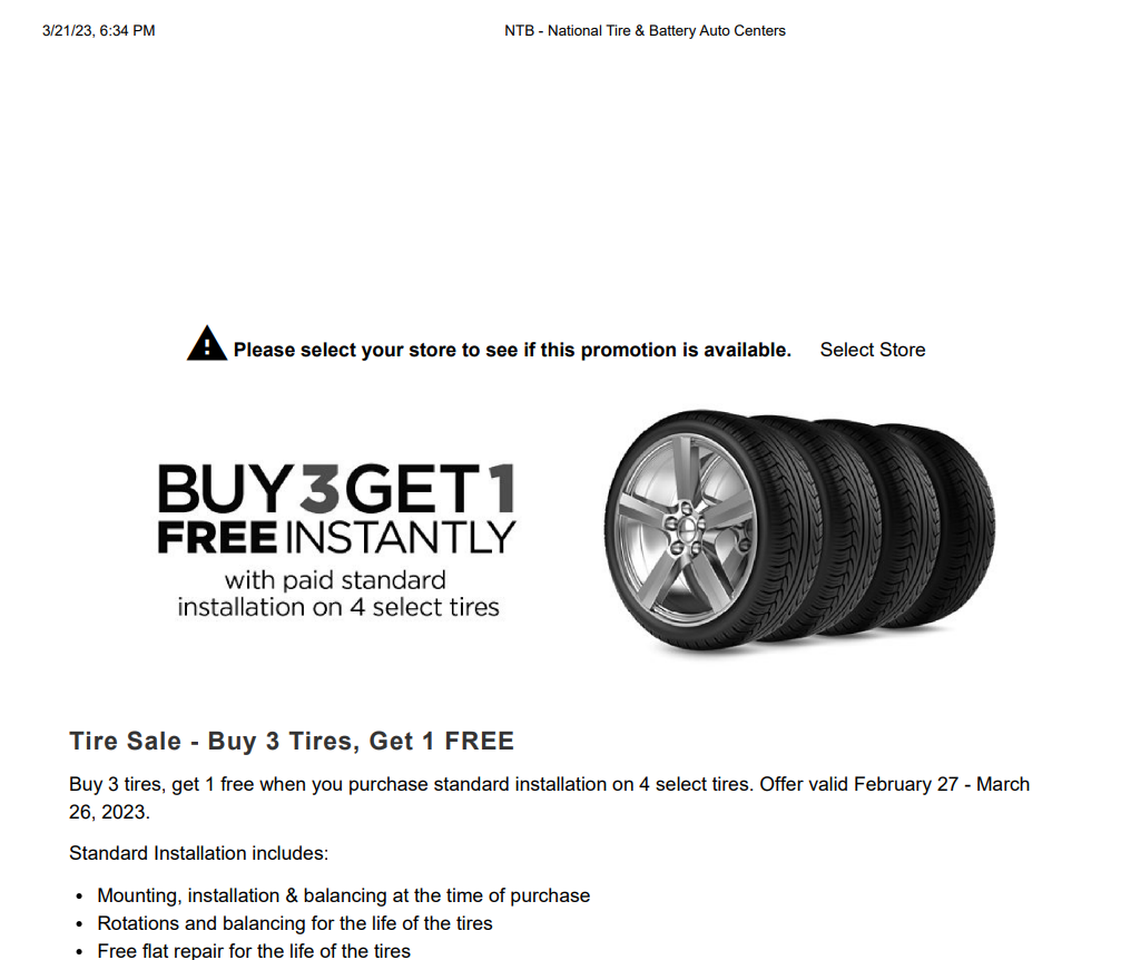Get Cash Back On Your Tire Purchase NTB Tire Rebate 2023 TireRebate